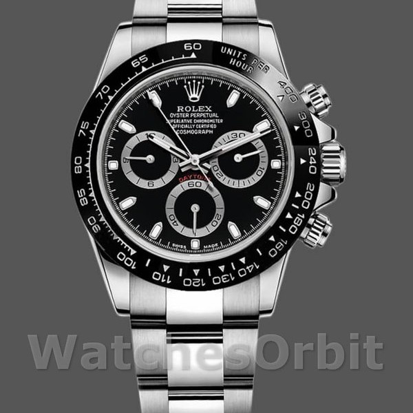 Replique Hommes Rolex Cosmograph Daytona 40mm Hommes-116500LN-Ceramic Bezel-Black Dial Black