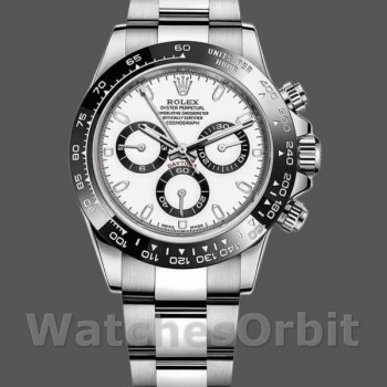 Replique Hommes Rolex Cosmograph Daytona 40mm Hommes-116500LN-Stainless Steel-White Dial White Blanc