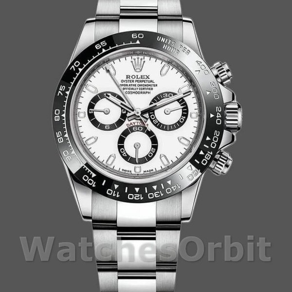 Replique Hommes Rolex Cosmograph Daytona 40mm Hommes-116500LN-Stainless Steel-White Dial White Blanc