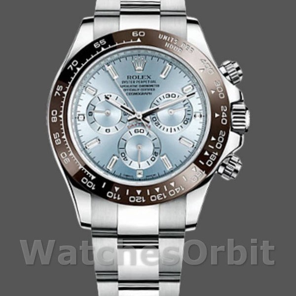 Replique Hommes Rolex Cosmograph Daytona-116506, 40mm, platine, cadran bleu glacier, Bleu glacier Hommes