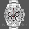 Replique Hommes Rolex Cosmograph Daytona-116509, 40mm, or blanc, cadran arabe argenté, Argenté Hommes