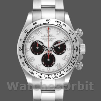 Replique Hommes Rolex Cosmograph Daytona-116509, 40mm, or blanc, cadran arabe blanc, Hommes Blanc