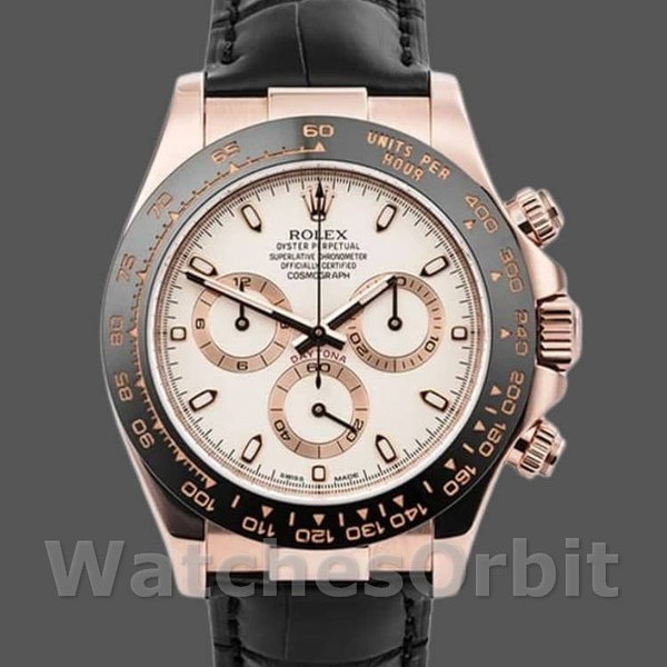 Replique Hommes Rolex Cosmograph Daytona 40mm Hommes-116515-Ivory Dial Ivory