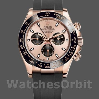 Replique Hommes Rolex Cosmograph Daytona 40mm Hommes-116515LN-Noir Cadran Rose Rose