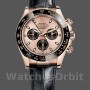 Replique Hommes Rolex Cosmograph Daytona 40mm Hommes-116515LN-Bracelet cuir-Cadran noir rose Rose