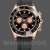 Replique Hommes Rolex Cosmograph Daytona 40mm Hommes-116515LN-Rose Gold-Black Dial Black
