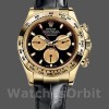 Replique Hommes Rolex Cosmograph Daytona 40mm Hommes-116518-Noir & Champagne Dial Black<br />