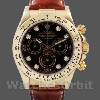 Replique Hommes Rolex Cosmograph Daytona 40mm Hommes-116518-Black Dial Black