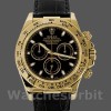 Replique Hommes Rolex Cosmograph Daytona 40mm Hommes-116518-Black Leather Strap Black