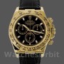 Replique Hommes Rolex Cosmograph Daytona 40mm Hommes-116518-Black Leather Strap Black