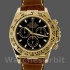 Replique Hommes Rolex Cosmograph Daytona 40mm Hommes-116518-Brown Leather Strap Black