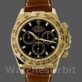 Replique Hommes Rolex Cosmograph Daytona 40mm Hommes-116518-Brown Leather Strap Black