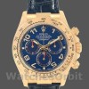 Replique Hommes Rolex Cosmograph Daytona 40mm Hommes-116518-Bracelet cuir-Cadran bleu Bleu
