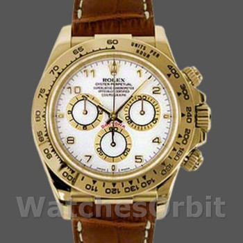 Replique Hommes Rolex Cosmograph Daytona 40mm Hommes-116518-White Dial White