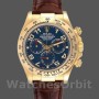 Replique Hommes Rolex Cosmograph Daytona 40mm Hommes-116518-Yellow Gold-Blue Dial Blue