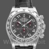 Replique Hommes Rolex Cosmograph Daytona 40mm Hommes-116519-Cadran gris-Bracelet cuir noir Gris
