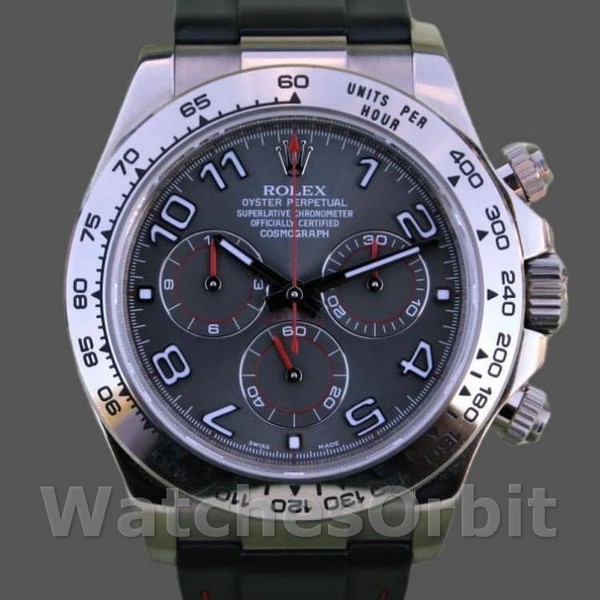 Replique Hommes Rolex Cosmograph Daytona 40mm Hommes-116519-Grey Racing Dial Gray
