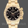Replique Hommes Rolex Cosmograph Daytona-116528, 40mm, Black Diamond Dial, Hommes Noir