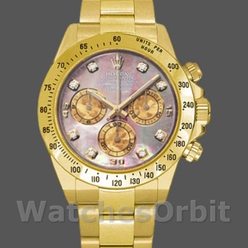 Replique Hommes Rolex Cosmograph Daytona-116528, 40mm, Black MOP Diamond Dial, Hommes Noir