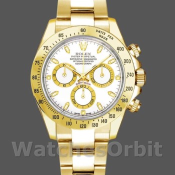 Replique Hommes Rolex Cosmograph Daytona-116528, 40mm, cadran index blanc, Hommes Blanc