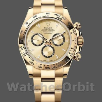 Replique Hommes Rolex Cosmograph Daytona 126508 40MM Or Jaune avec Cadran Vert Champagne