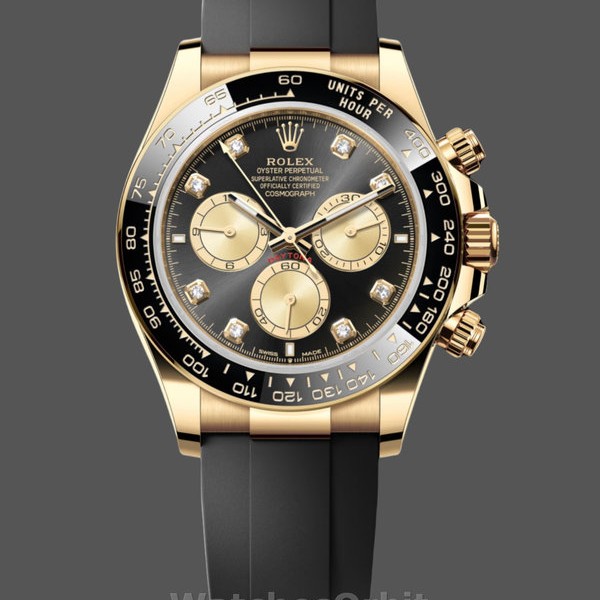 Replique Hommes - Rolex Cosmograph Daytona 40-m126518LN 0006, or jaune, caoutchouc noir, cadran noir