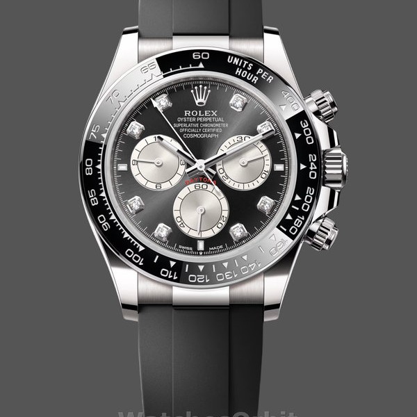 Replique Hommes - Rolex Cosmograph Daytona-126519LN 0004, or blanc, acier noir brillant, cadran diamant, noir