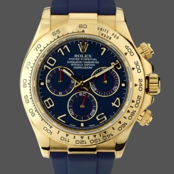 Replique Hommes Rolex Cosmograph Daytona Or Jaune avec Cadran Bleu 116518 Cadran Bleu