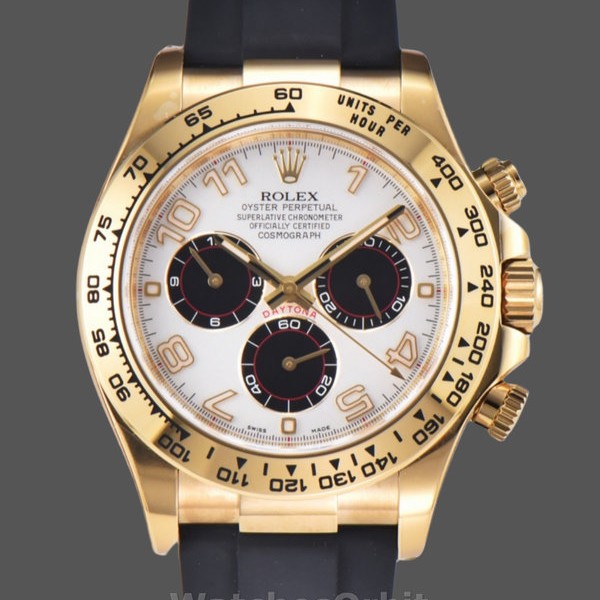 Replique Hommes Rolex Cosmograph Daytona Or Jaune Cadran Argent 116518 Cadran Argent