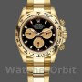Replique Hommes Rolex Daytona-116508, 40mm, or jaune, cadran noir, Hommes Black