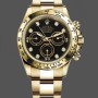 Replique Hommes Rolex Daytona-116508, 40mm, or jaune, cadran diamant noir, Hommes Black