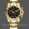 Replique Hommes Rolex Daytona-116508, 40mm, or jaune, cadran index noir, Hommes Black
