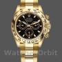 Replique Hommes Rolex Daytona-116508, 40mm, or jaune, cadran index noir, Hommes Black