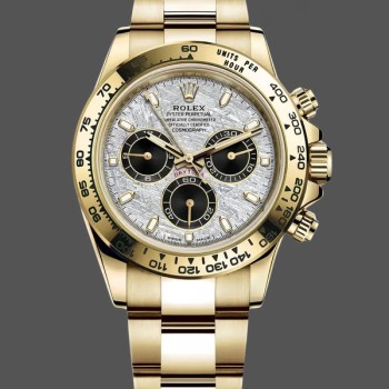 Replique Hommes - Rolex Daytona-116508, 40mm, or jaune, cadran gris météorite, Gris météorite Hommes
