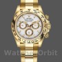 Replique Hommes Rolex Daytona-116508, 40mm, or jaune, cadran index blanc, Hommes Blanc
