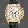 Replique Hommes Rolex Daytona 40mm Hommes-116518-Black Leather Strap-White Dial White White
