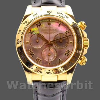 Replique Hommes Rolex Daytona 40mm Hommes-116518-Black MOP-Roman Dial Black MOP