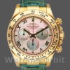 Replique Hommes Rolex Daytona 40mm Hommes-116518-Blue Leather Strap-MOP Dial MOP