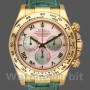 Replique Hommes Rolex Daytona 40mm Hommes-116518-Blue Leather Strap-MOP Dial MOP