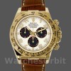 Replique Hommes Rolex Daytona 40mm Hommes-116518-Ivory Dial-Brown Leather Strap Ivory