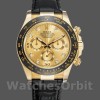 Replique Hommes Rolex Daytona 40mm Hommes-116518-Bracelet cuir-Diamant Cadran Champagne Champagne
