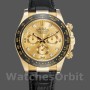Replique Hommes Rolex Daytona 40mm Hommes-116518-Bracelet cuir-Diamant Cadran Champagne Champagne