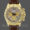 Replique Hommes Rolex Daytona 40mm Men's-116518-Yellow Gold-Dark MOP-Diamonds Dial Luxury