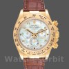 Replique Hommes Rolex Daytona 40mm Hommes-116518-Or jaune-MOP Cadran-Bracelet marron MOP