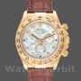 Replique Hommes Rolex Daytona 40mm Hommes-116518-Or jaune-MOP Cadran-Bracelet marron MOP