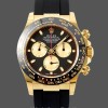 Replique Hommes Rolex Daytona 40mm Hommes-116518LN-Cadran noir-Bracelet caoutchouc noir