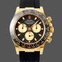 Replique Hommes Rolex Daytona 40mm Hommes-116518LN-Cadran noir-Bracelet caoutchouc noir