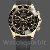 Replique Hommes Rolex Daytona 40mm Hommes-116518LN-Cadran noir-Or jaune Noir