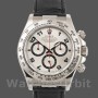 Replique Hommes Rolex Daytona 40mm Hommes-116519-Bracelet en cuir d'alligator noir-Cadran argenté Silver