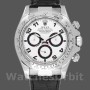 Replique Hommes Rolex Daytona 40mm Men's-116519-Black Alligator Leather Strap-White Dial White White